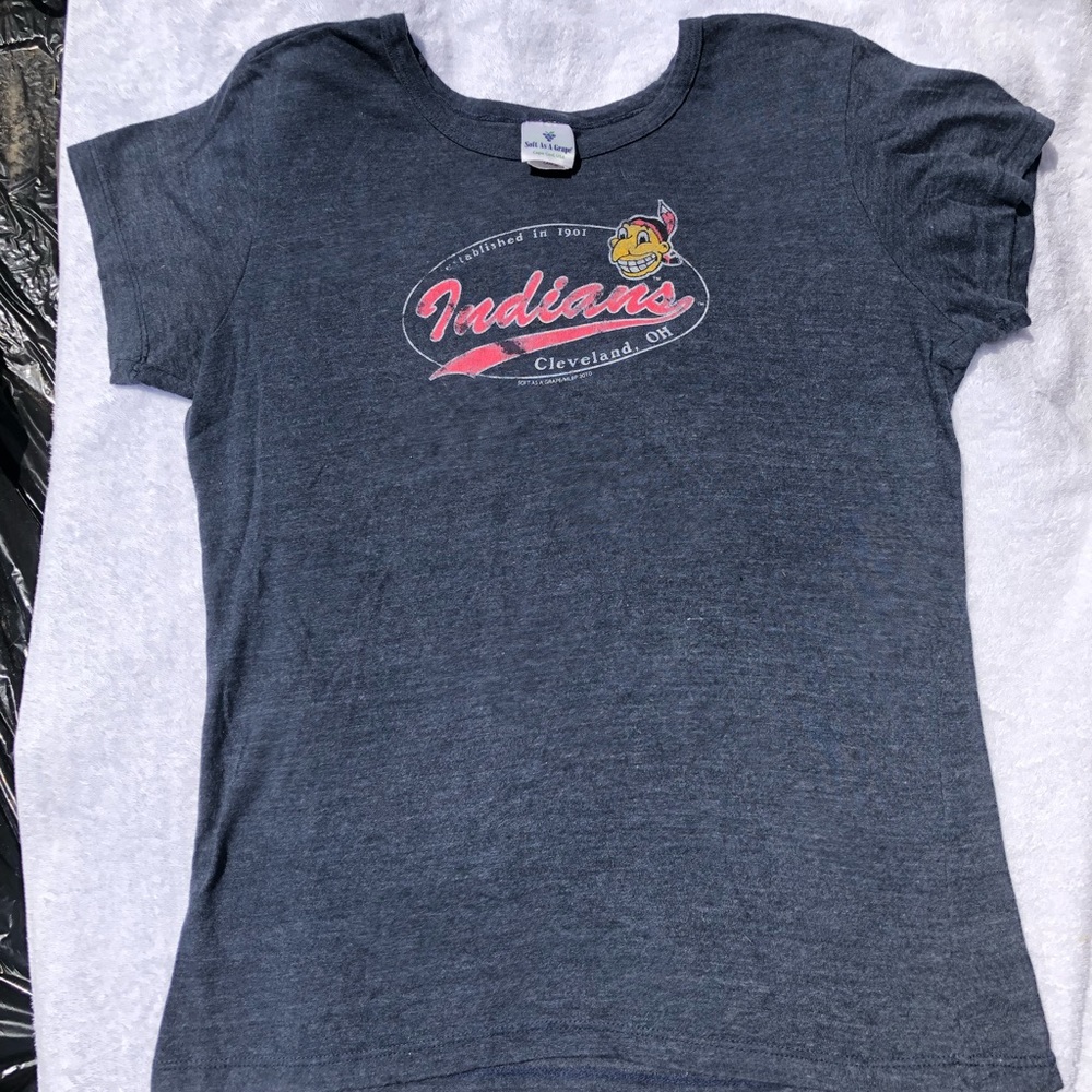Vintage MLB Cleveland Indians Distressed Soft as a Grape shirt